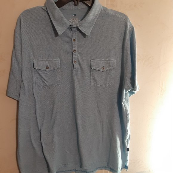 Kuhl Men's Metal Button Dual Chest Pocket SS Polo Shirt in Size XL style 7184 - Picture 1 of 3